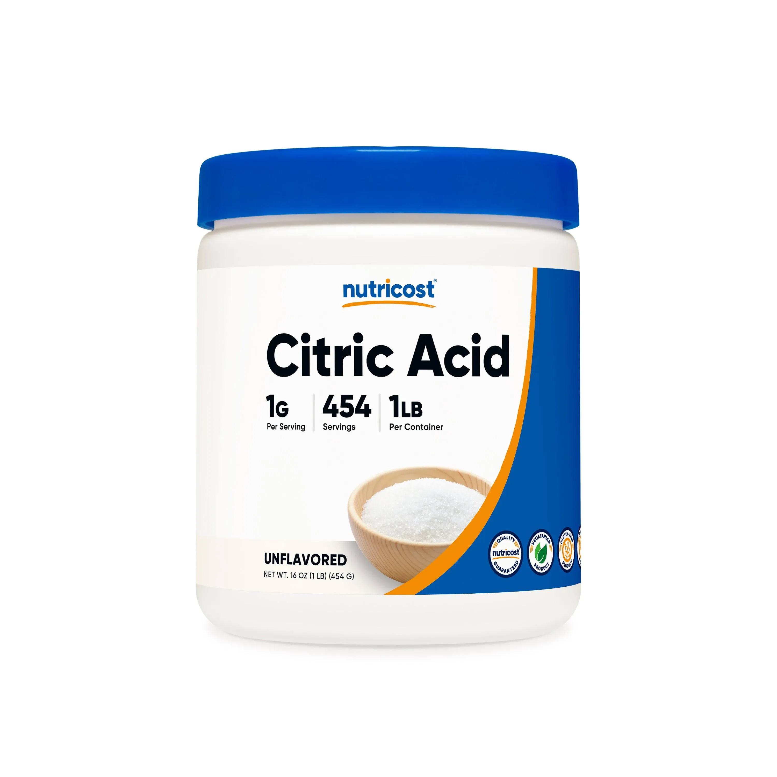 Nutricost Citric Acid Powder (1LB) - 1G Per Serving, Non-GMO, Gluten Free