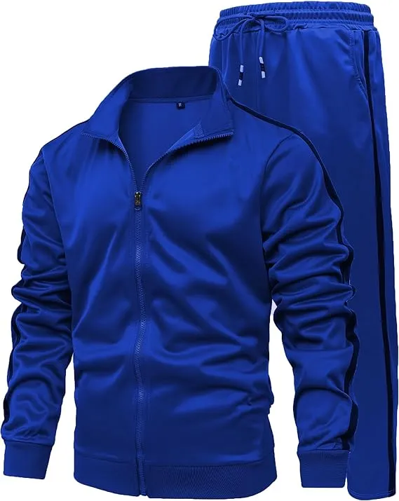 GXAMOY Men's Athletic 2 Pieces Tracksuit Casual Full Zip Jogging Sweat Suit ...