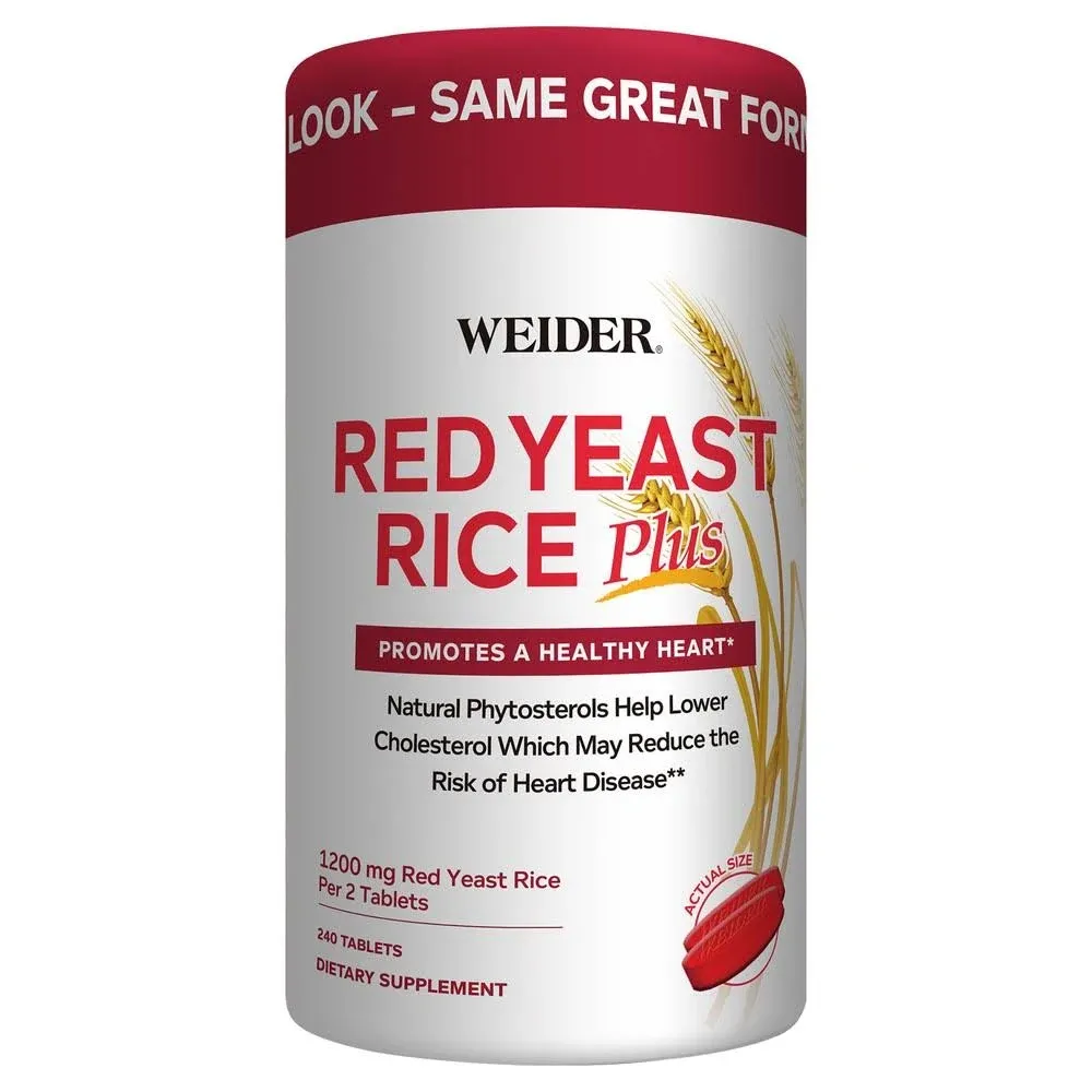 Weider Red Yeast Rice Plus 1200 mg, 240 Tablets