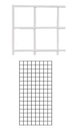 2' x 4' White Wire Grid Panel - 3” on Center ¼" Thick