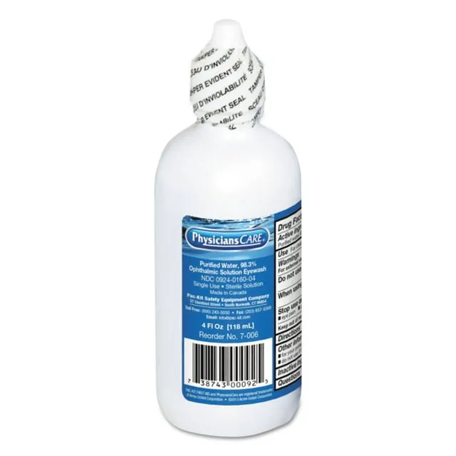 PHYSICIANSCARE 7-006 Personal Eye Wash Bottle,4 oz.