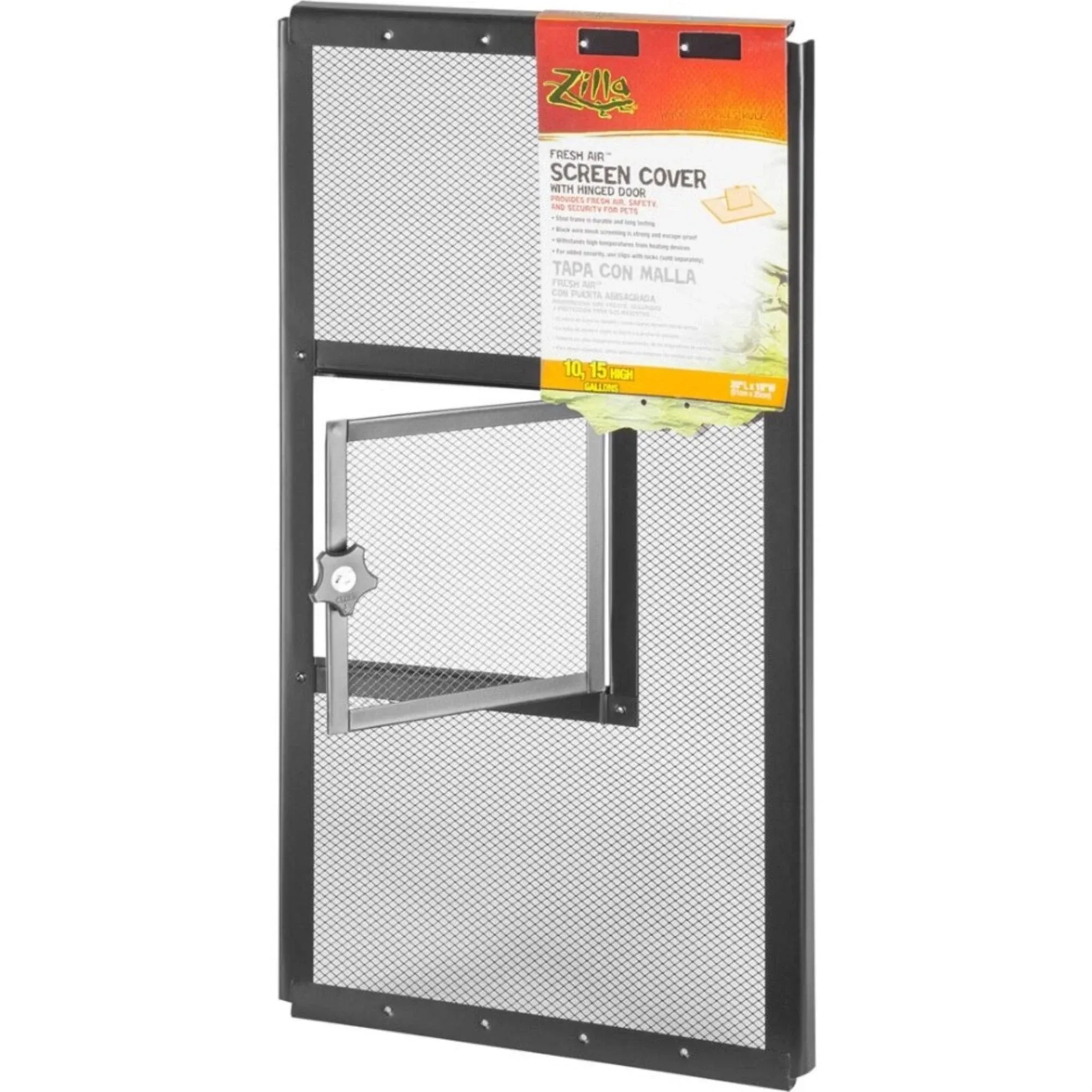 Zilla Fresh Air Screen Cover with Hinged Door - 20" x 10"