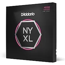 D'Addario Bass Guitar Strings - NYXL Bass Strings - NYXL45100 - Unrivaled Strength, Tuning Stability, Enhanced Response - For 4 String Bass Guitars - 45-100 Regular Light, Long Scale