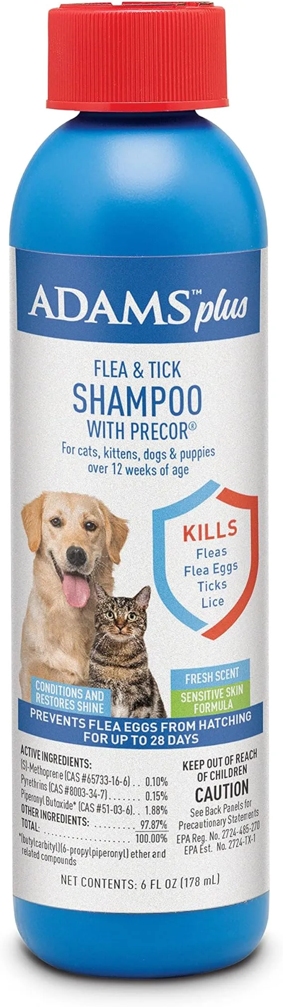 Adams Plus Flea Tick Shampoo with Precor