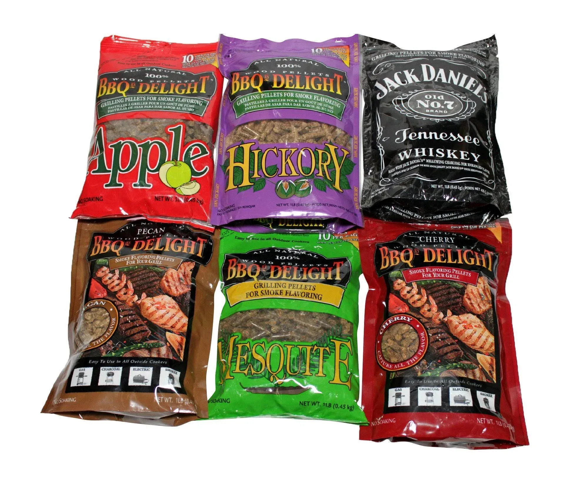 BBQrs Delight 2 x 1 lb BBQ Pellets Barbecue Smoking Wood BBQ&#039;rs Variety