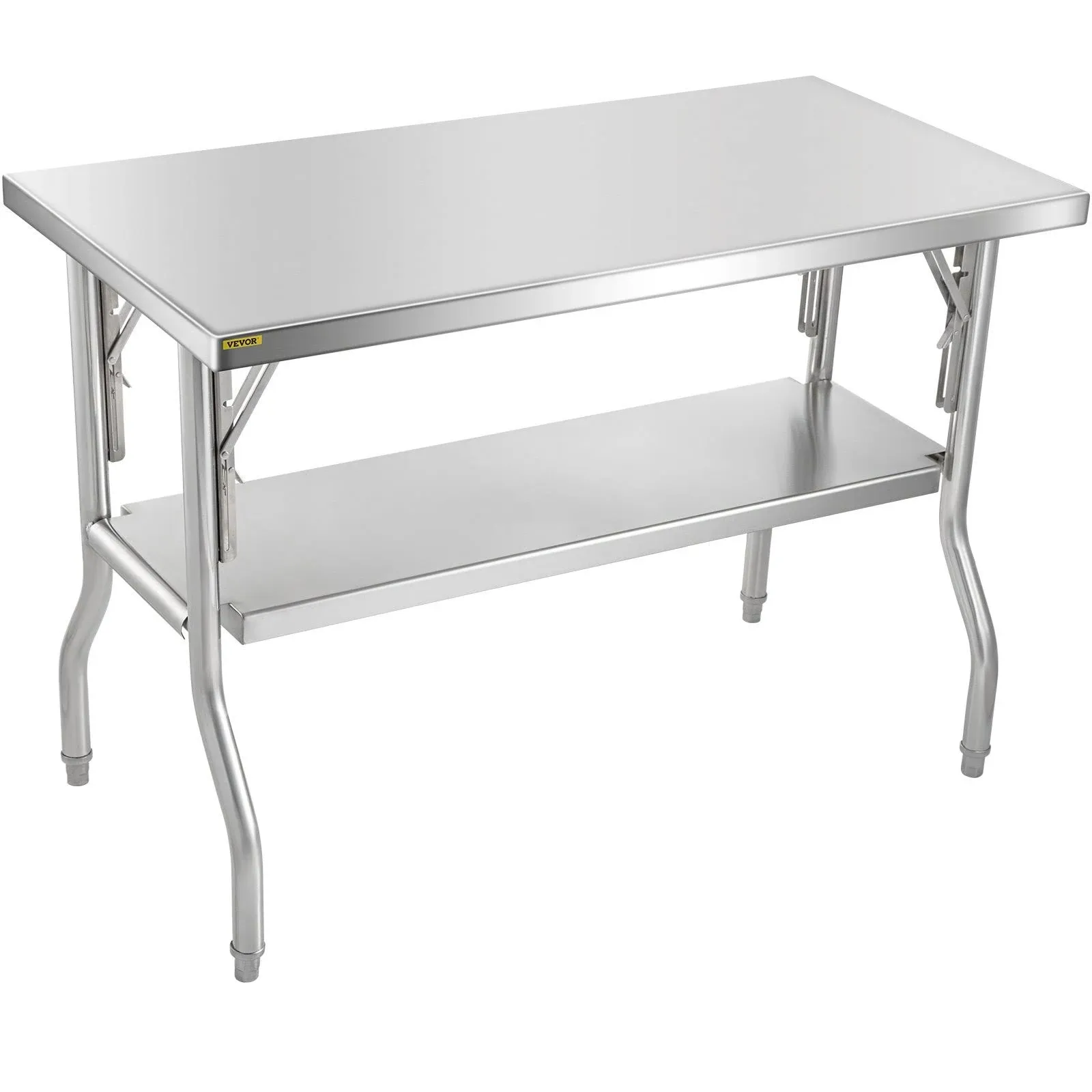 VEVOR Stainless Steel Folding Commercial Prep Table 48 x