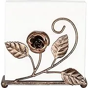 Bronze Napkin Holder “ Rose Design Metal Napkin Storage For Tables Modern Servie