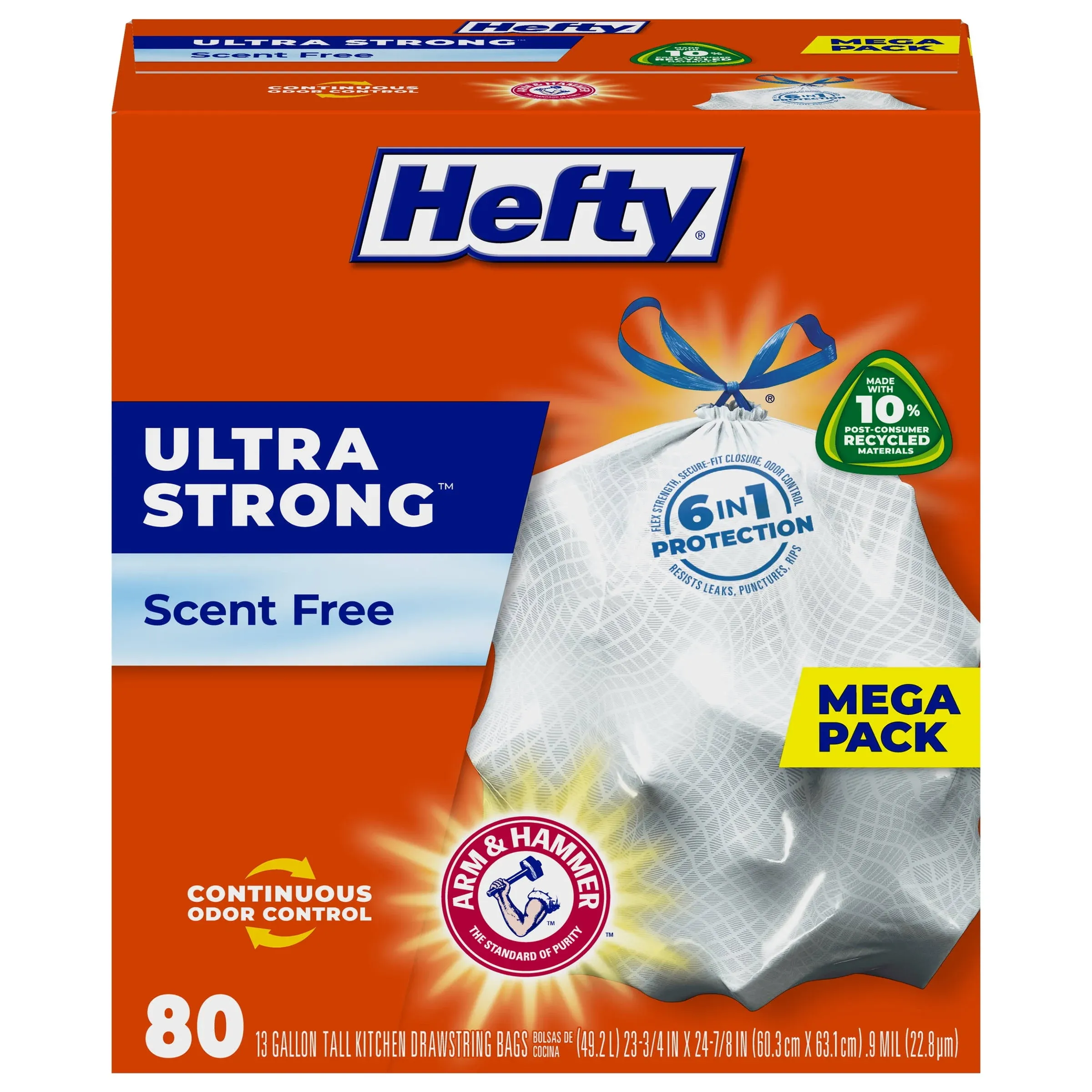 Hefty Ultra Strong Tall Kitchen Trash Bags - Citrus Twist, 13 Gallon, 40 Count