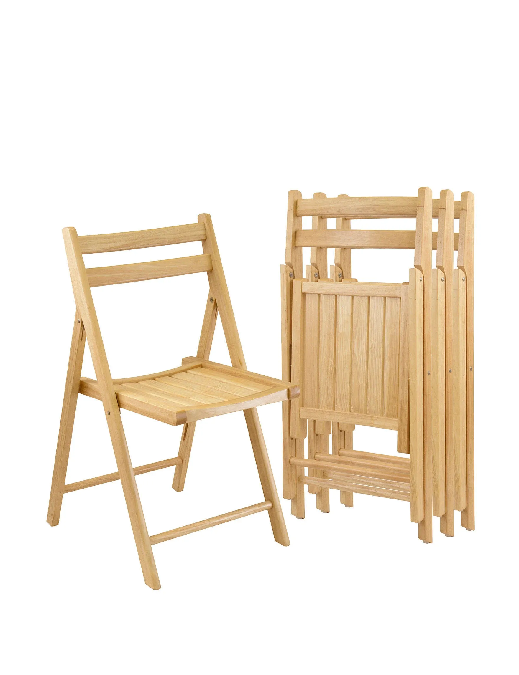 Winsome Wood Folding Chairs Natural Finish Set of 4