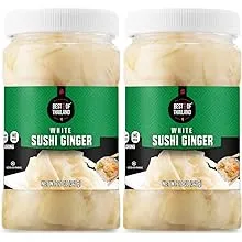 Best of Thailand Japanese Pink Pickled Sushi Ginger | No MSG | 2 Jars of 12oz Fresh Sliced Young Gari Pickled Ginger in Sweet Pickling Brine with Color | Fat-Free, Sugar-Free, Kosher