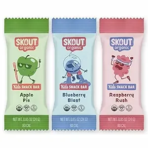 Skout Organic Real Food Bars for Kids Fruit Variety Pack (36 Pack) | Organic Snacks for Kids | Plant-Based Nutrition, No Refined Sugar | Vegan | Gluten, Dairy, Grain & Soy FreeSkout Organic Real Food Bars for Kids Fruit Variety Pack (3…