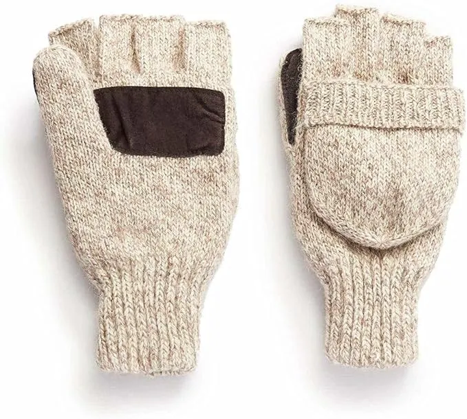 HOT SHOT Men's Wool Gloves/Mittens, Oatmeal