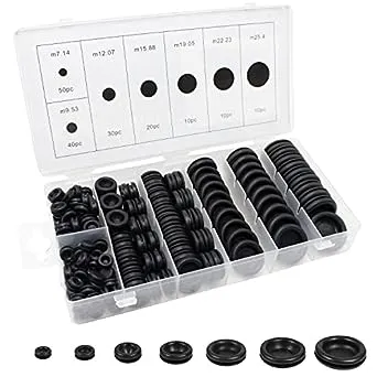 170 Pcs Rubber Grommets Firewall Hole Plug Set Electrical Wire Gasket Kit, Automotive Rubber Grommets for Wiring Assortment Kit for 1/4 3/8 1/2 5/8 3/4 7/8 1 Inch Round Drill Hole