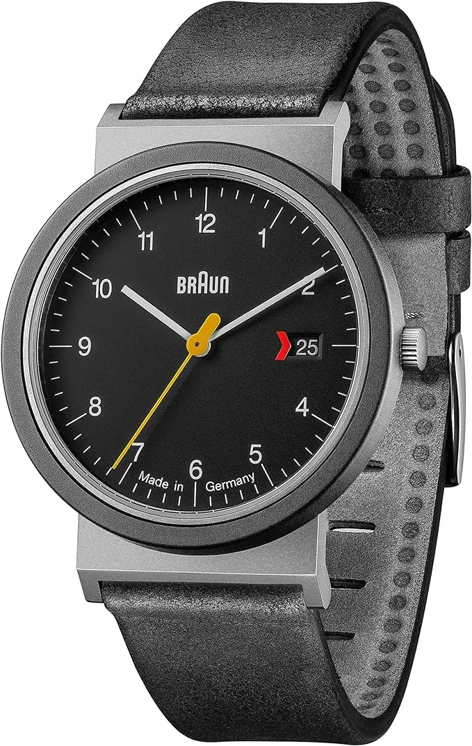 Braun Men&#039;s Classic Black Dial Black Leather Strap AW10EVO Watch - 22% OFF!