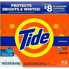 Tide Original 102 Loads, Powder Laundry Detergent, 143 oz