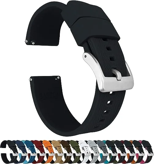 Black Elite Silicone Watch Band Black PVD / Standard / 20mm