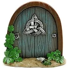 Miniature Celtic Door, Irish Door,  Blue Door, Celtic Symbol on Door, Shamrock Door, Leprechaun Hideaway, Fairy Garden Accessory,