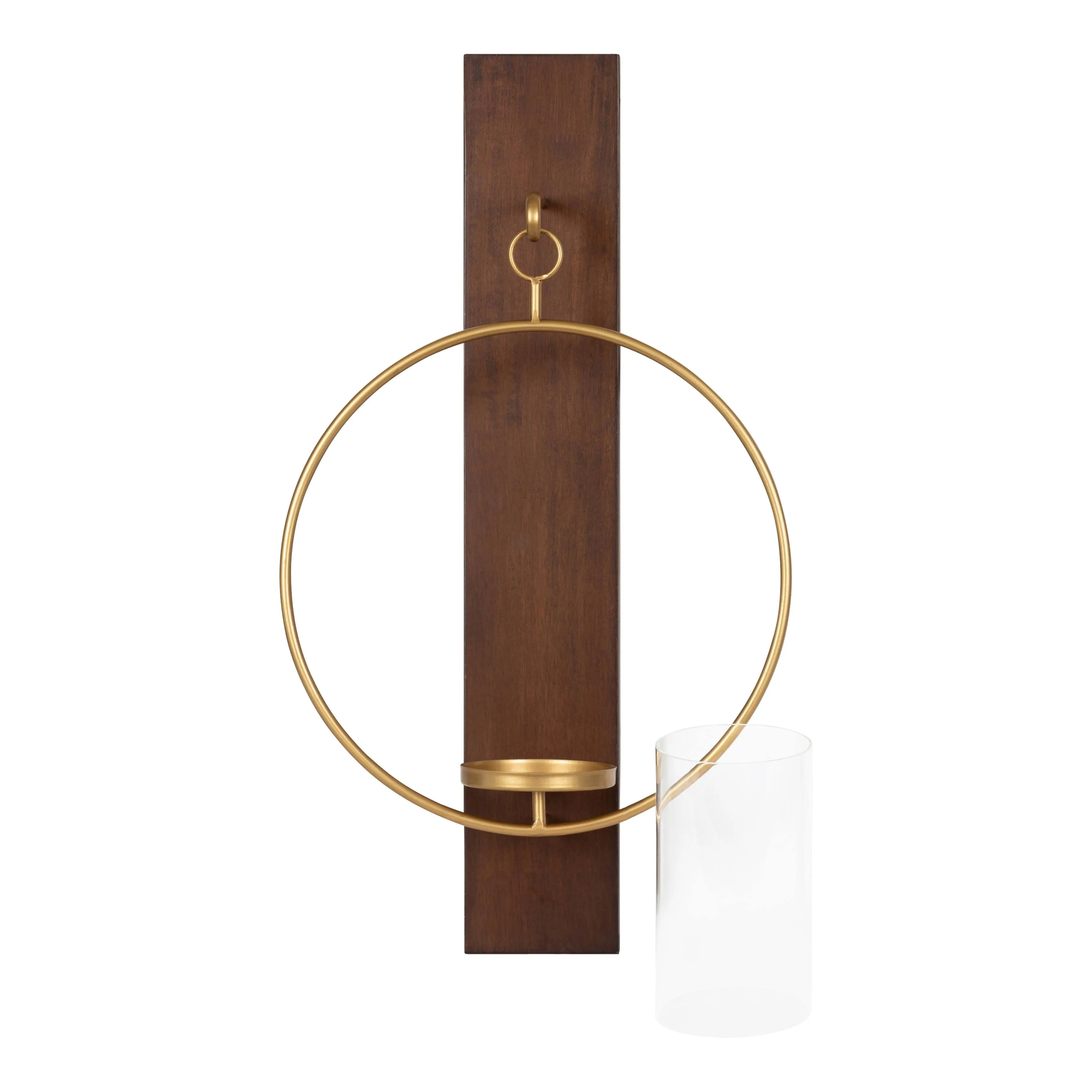 Maxfield Wood and Metal Wall Sconce, Walnut Brown 13x24, 13x24 - Transitional - Wall Sconces - by Uniek Inc. | Houzz