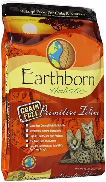 Earthborn Holistic Primitive Feline Grain-Free Dry Cat Food - 14 lb bag