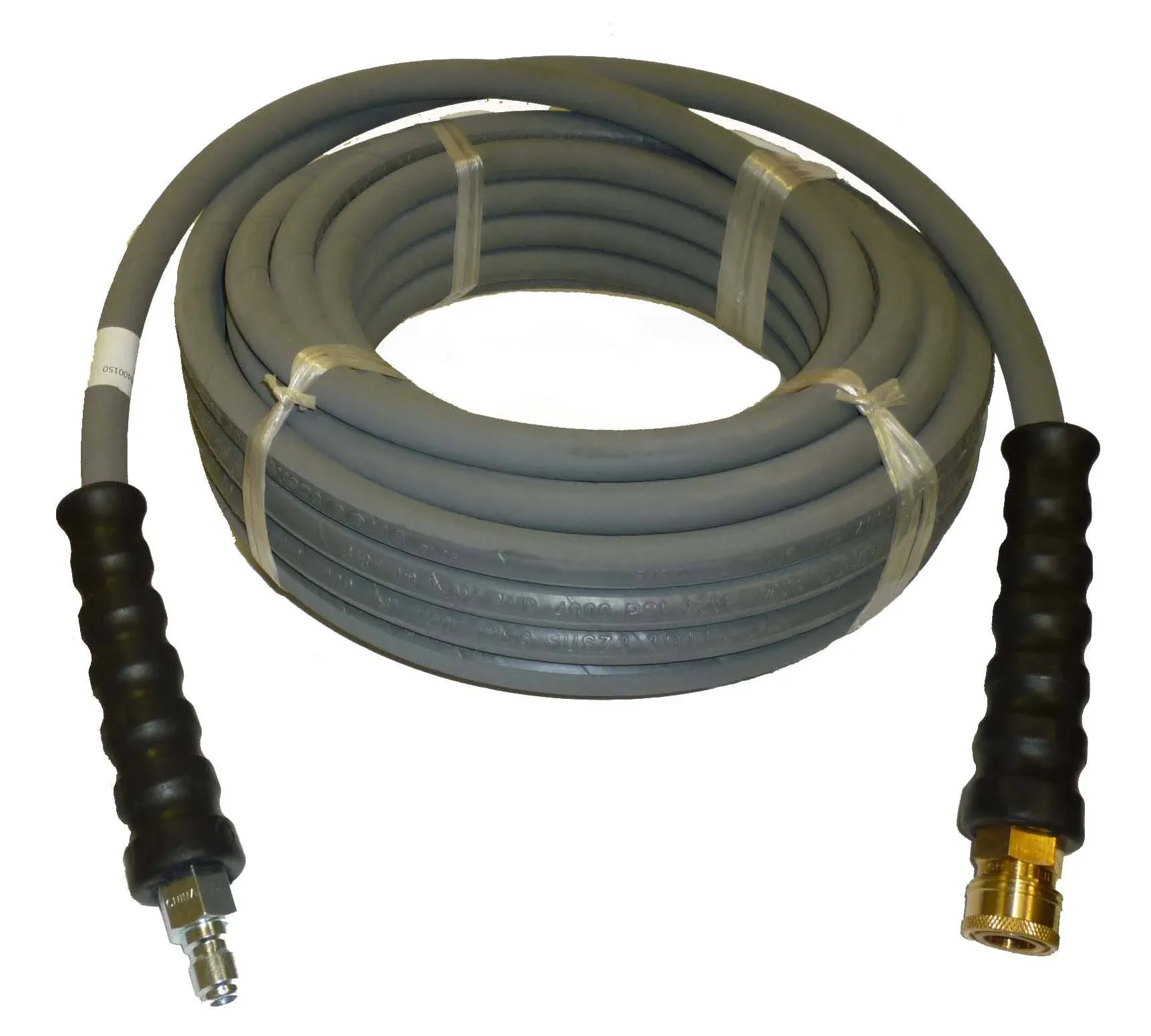 ProPulse, A Schieffer Co. 4000 psi Grey 3/8" x 50 ft 1 Layers of High Tensile Wire Braided Rubber Wrapped Pressure Washer Hose with Couplers