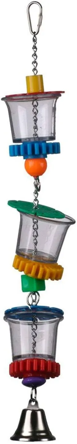 Foraging Bottom’s Up Bird Toy with Clear Acrylic Cups, M/L Parrot /  Bird Size