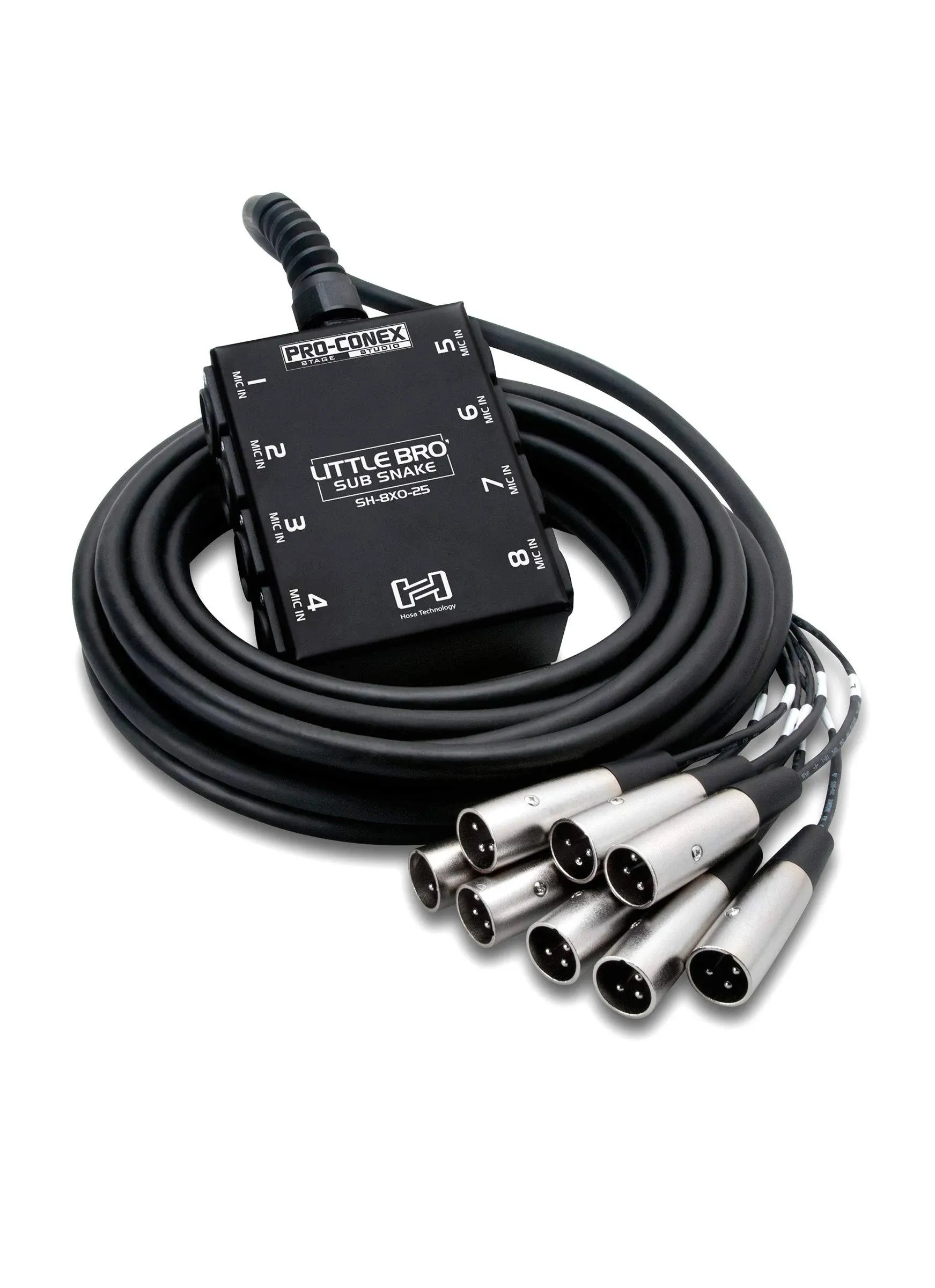 "Hosa SH-8X0-25 Little Bro' Sub Snake 8 x XLR Sends and No Returns. 25'"