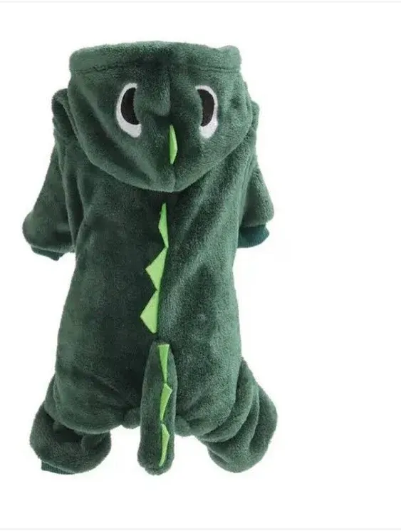 Hotumn Dinosaur Dog Halloween Costume Pet Dino Hoodie for Small Dogs (Large, Green)