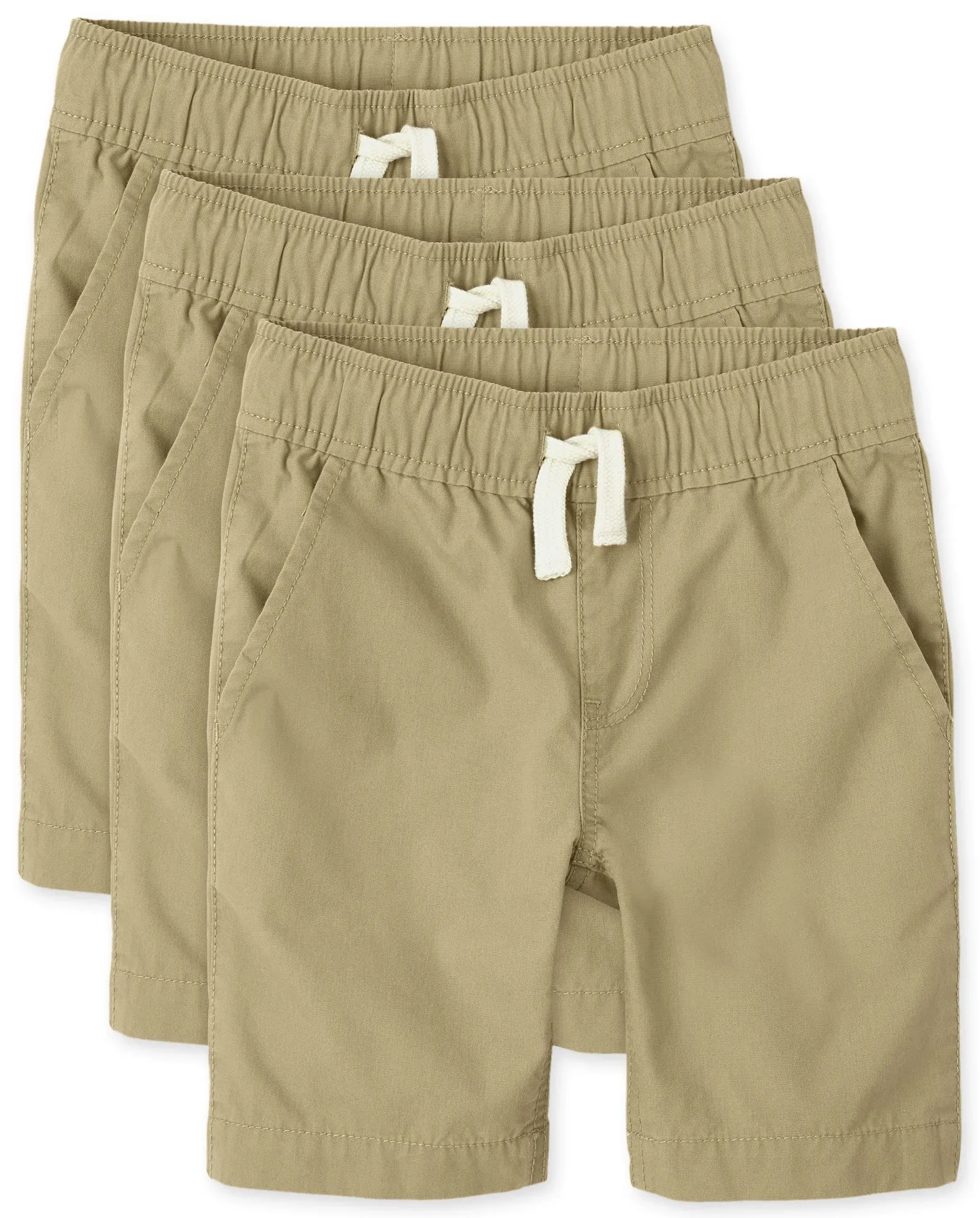 Boys Pull On Jogger Shorts 3-Pack - Tan