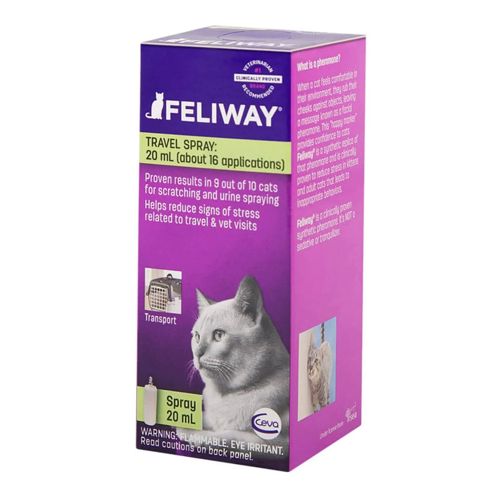 Feliway for Cats 60mL Travel Spray: On the Go Behavioural Management Spray