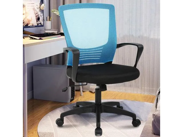 Ergonomic Office Chair Computer Desk Chair, Mid Back Mesh Chair Swivel Task Chair with Armrests & Lumbar Support Adjustable Height Executive Swivel.