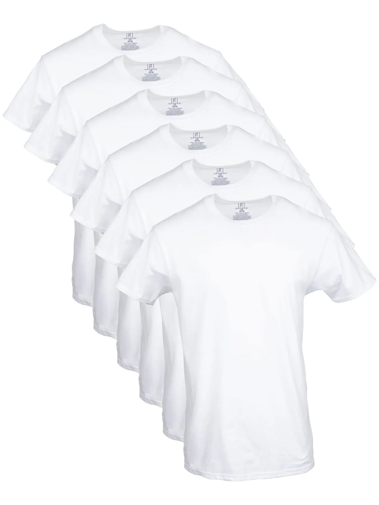 George Men's Crew T-Shirts, 6-Pack