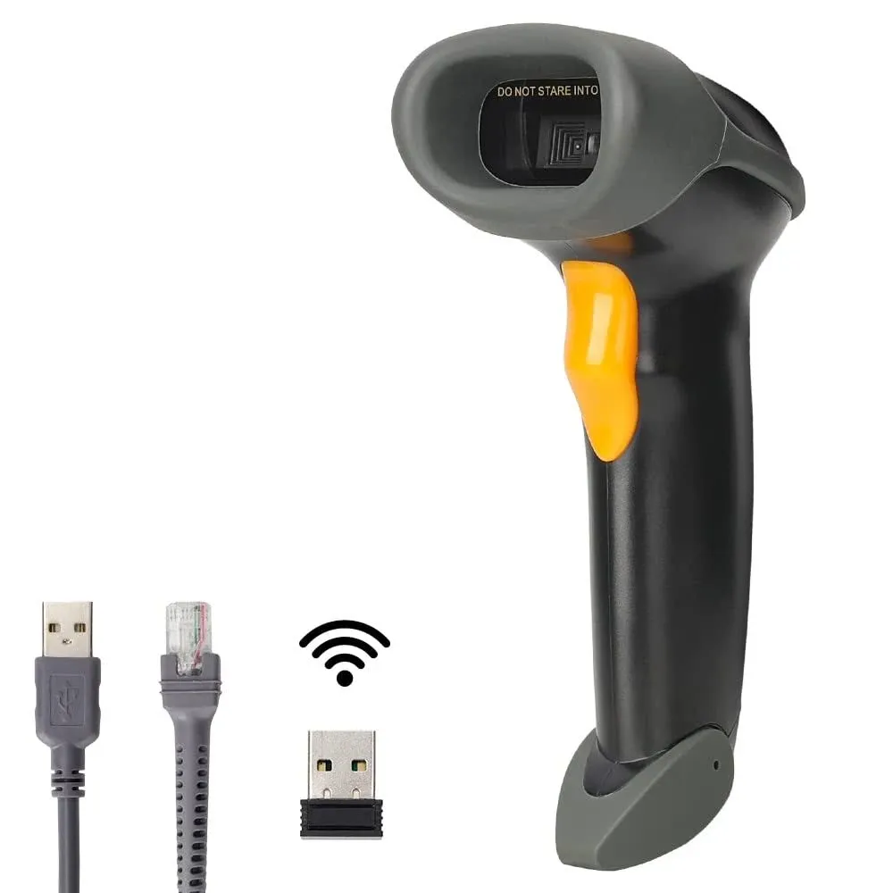 1D CCD 2.4g Wireless Bar Code Scanner Versatile 2 in 1 (Wireless+USB Wired ...