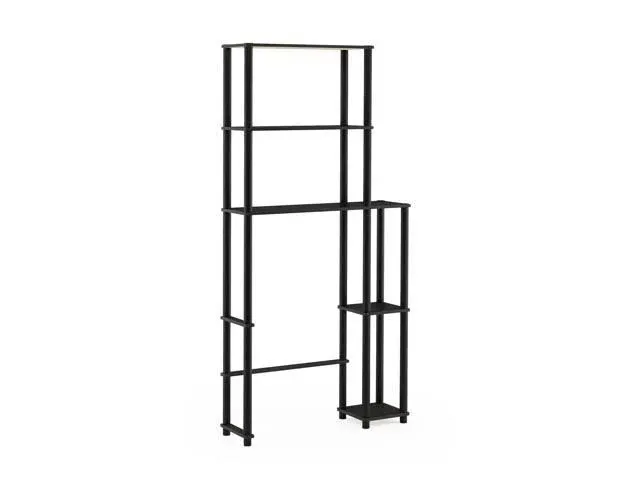 Furinno Turn-N-Tube with 5 Shelves Basic Rack with Side Stoarge Espresso/Black