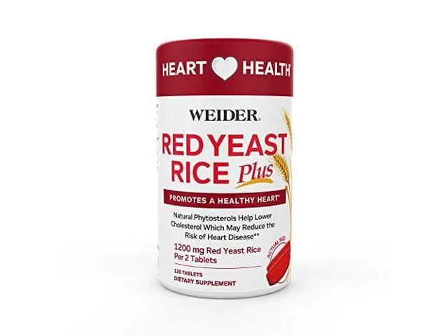 Weider Red Yeast Rice Plus with Phytosterols 1200 mg per 2 Tablets - 180 Tablets