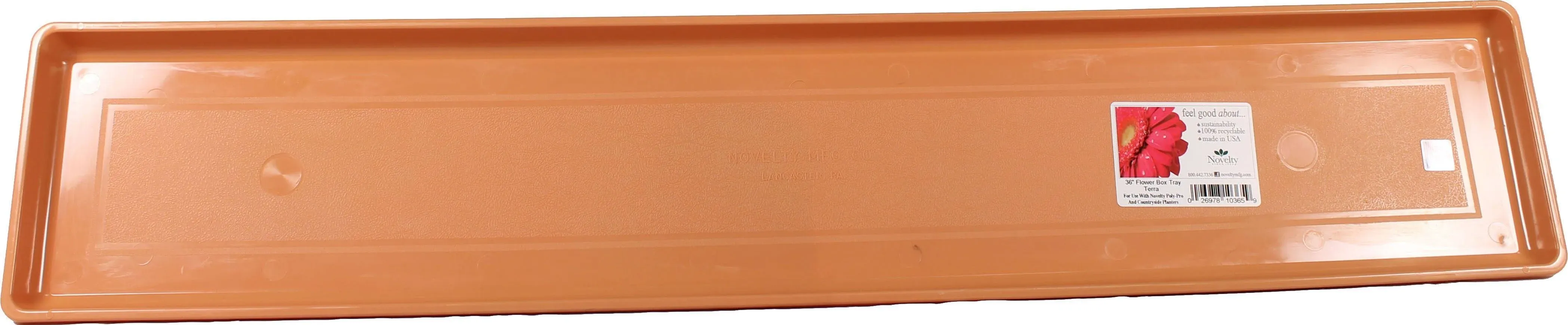 Novelty 10365, Terracotta, Countryside Flower Box Tray, Extra Large (34.5" x 6.5")