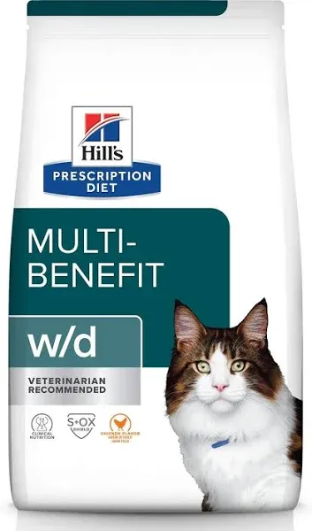 Hills Prescription Diet w/d Feline Cat Food - 8.5 lb bag