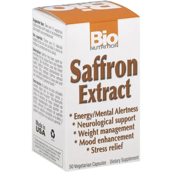 Bio Nutrition Saffron Extract, Vegetarian Capsules - 50 capsules