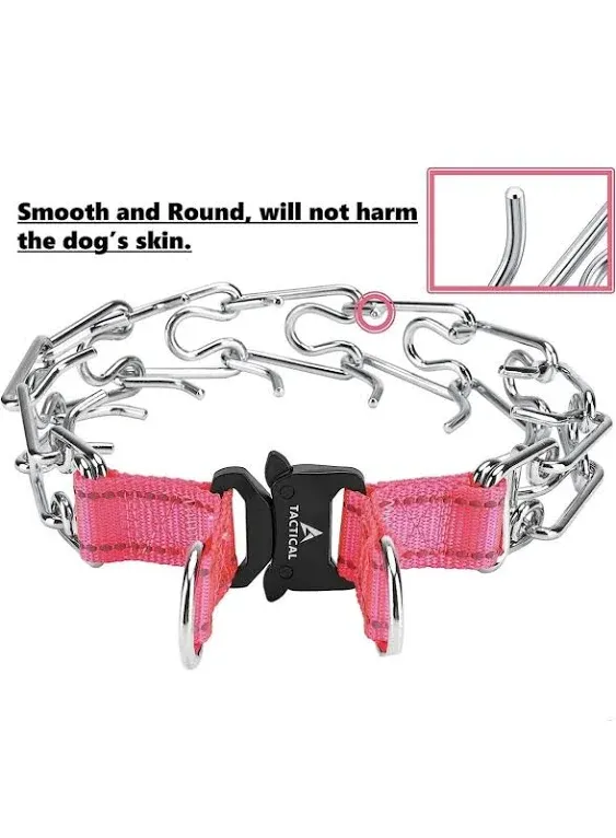 Prong Collar for Dogs, Adjustable Quick-Release Metal Buckle Pinch Collar for Do