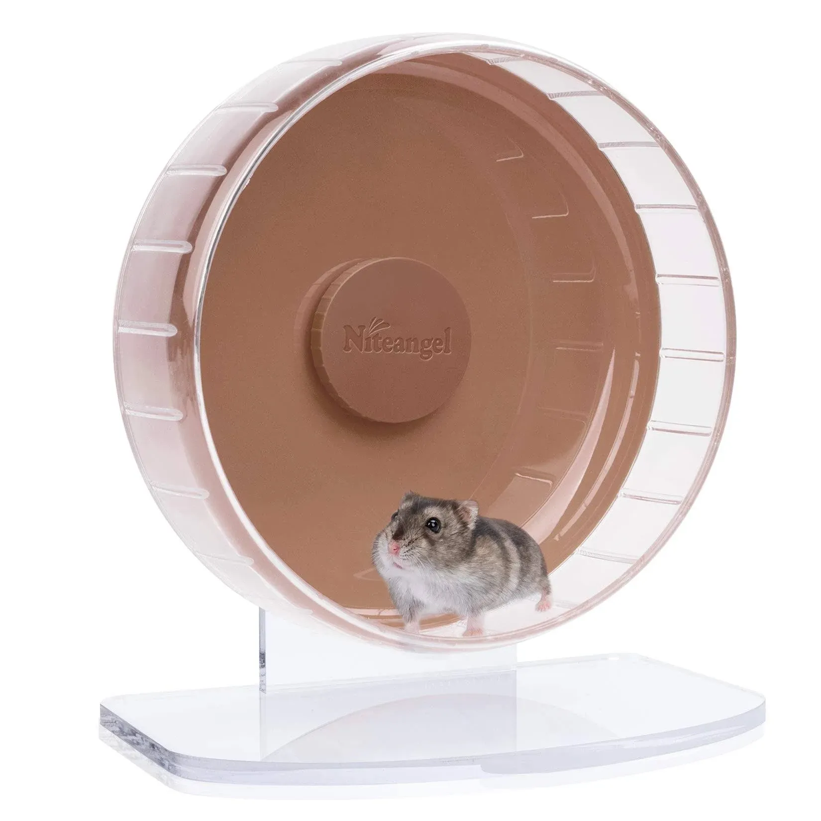 Niteangel Super-Silent Hamster Exercise Wheels - Quiet, Adjustable - Brown Color