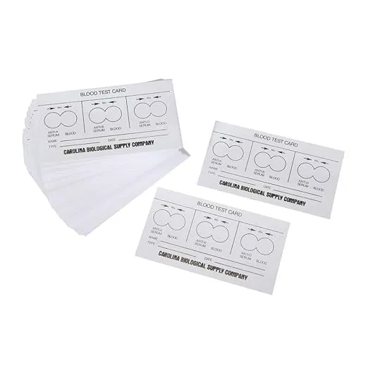 Carolina Biological Supply Company Blood Test Cards