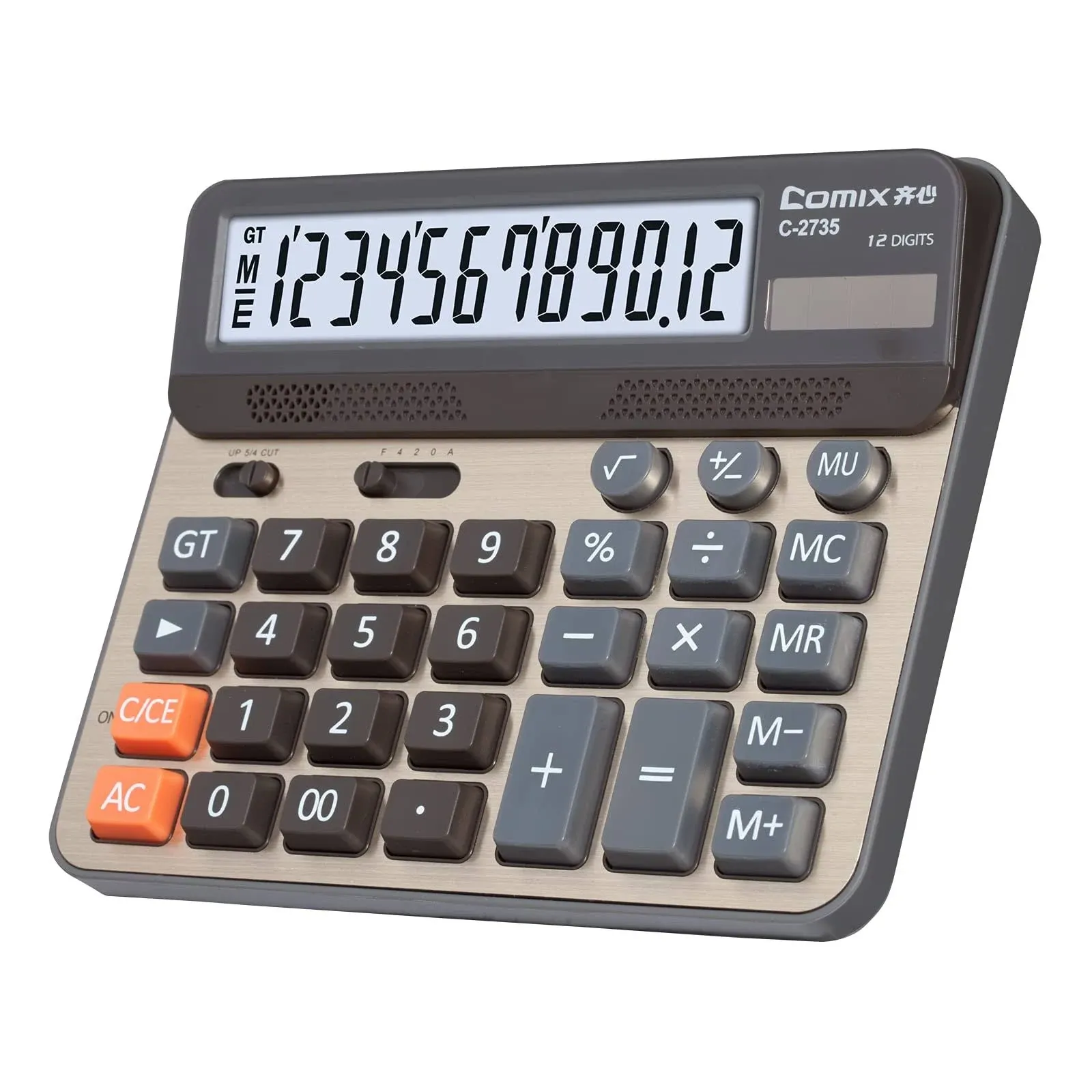 Comix Desktop Calculator, Large Computer Keys, 12 Digits Display, Cha