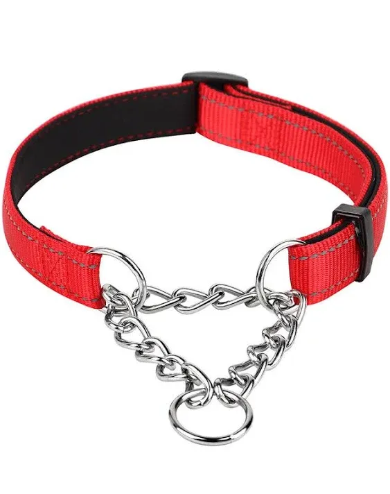 Martingale Dog Collar Nylon Reflective and Chain Training Large Dogs Strong SML