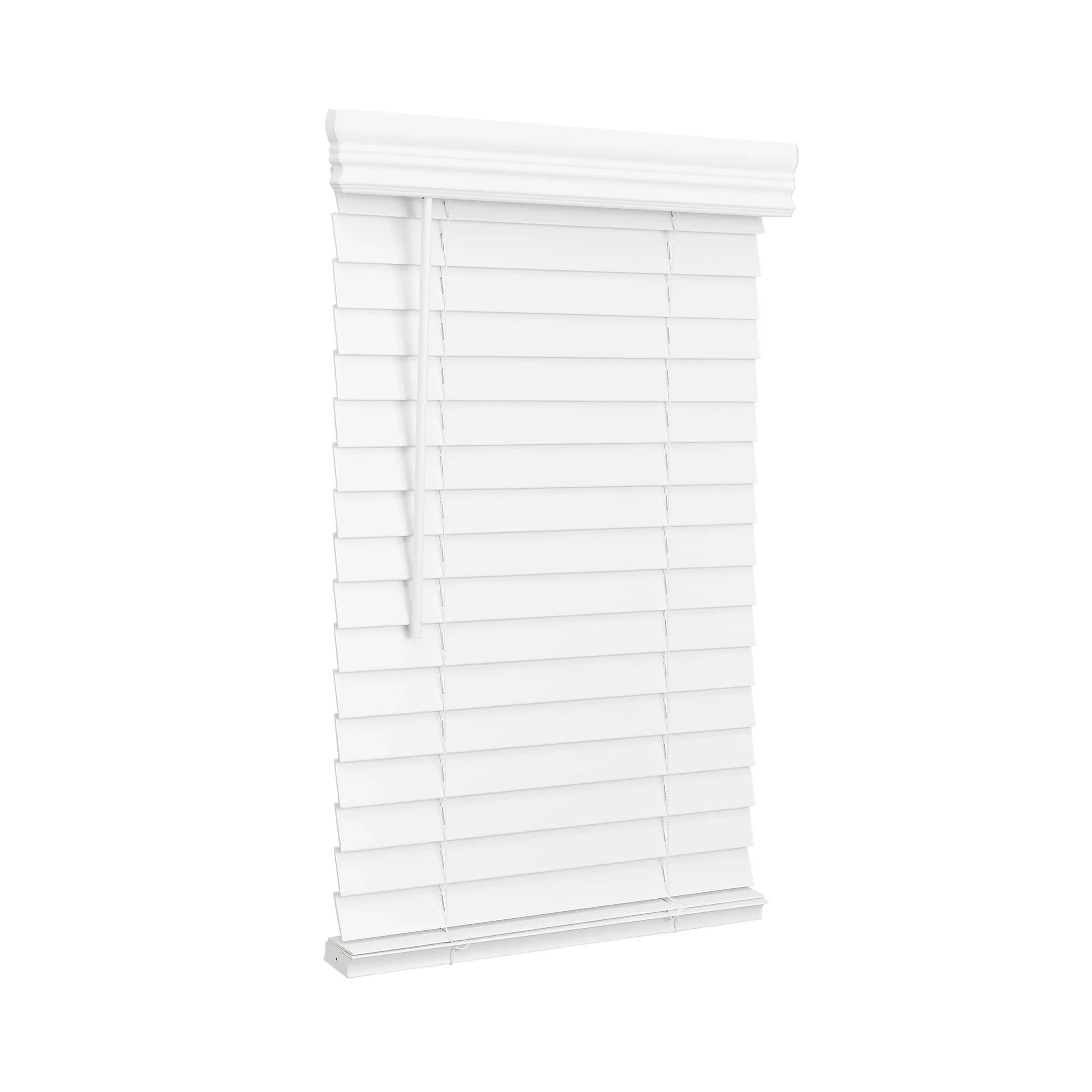 Lotus & Windoware Cordless 2" Faux Wood Room Darkening Horizontal Blind, 35" W x 36" L, Bright White, Embossed