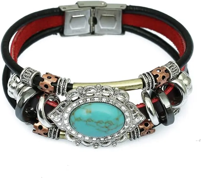 Leather Bracelets for Women Multilayer Bracelets for Women with Genuine Leather