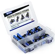 Push To Connect Fittings Air Line Pneumatic Fittings Kit 40 Pieces Air Quick 1/4