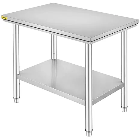 VEVOR Commercial Worktable &amp; Workstation 24 x 30 x 32 Inch Stainless Steel Work 