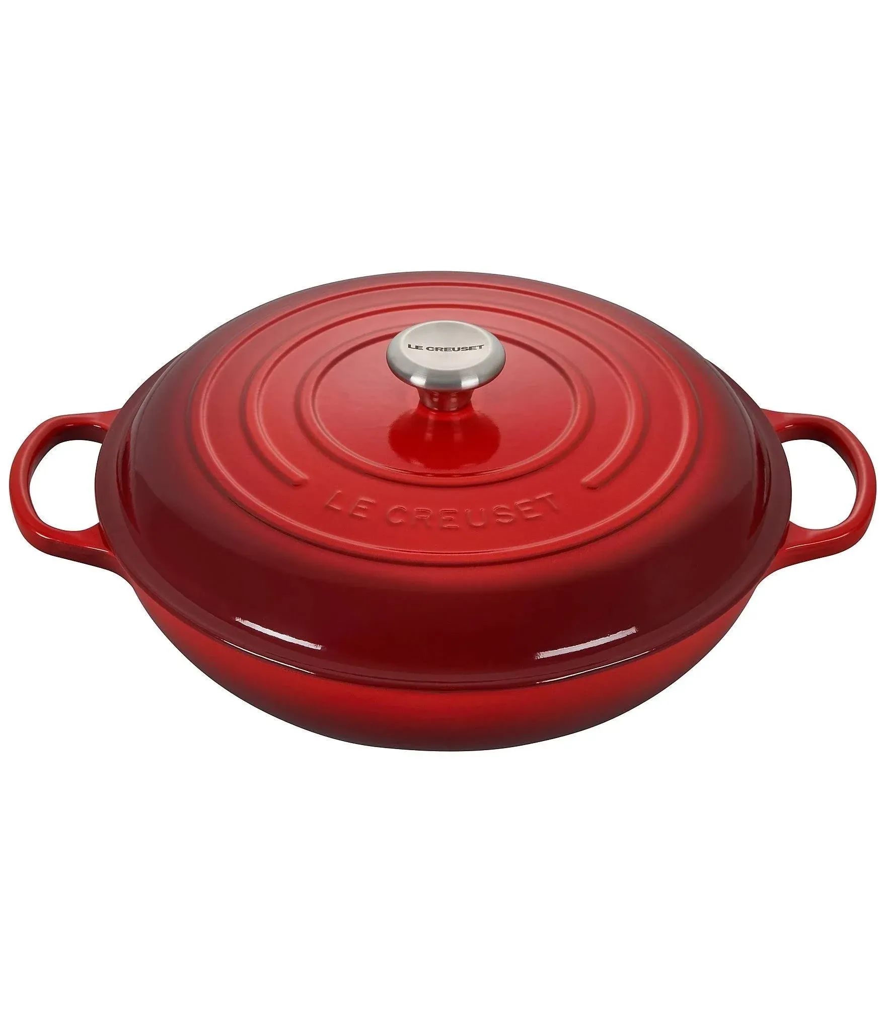 Le Creuset Signature Enameled Cast Iron Braiser with Stainless Steel Knob, 5-Quart, Flame