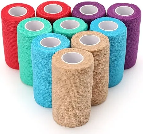 10x 4&#034; Self Adhesive Cohesive Bandage Stretch Wrap First Aid Elastic Tape Gauze