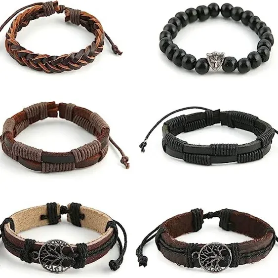 HZMAN Genuine Leather Tree of life Bracelets Men Women, Tiger Eye Natural Stone