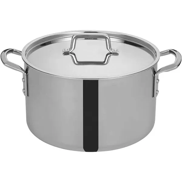 WINCO Tri-Ply Stock Pot, Silver